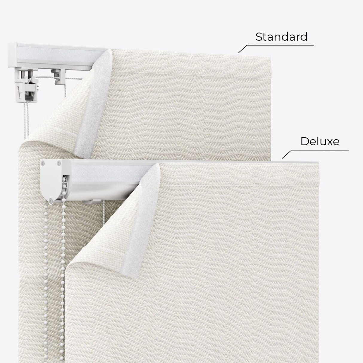 Herringbone White Sand Roman Blinds