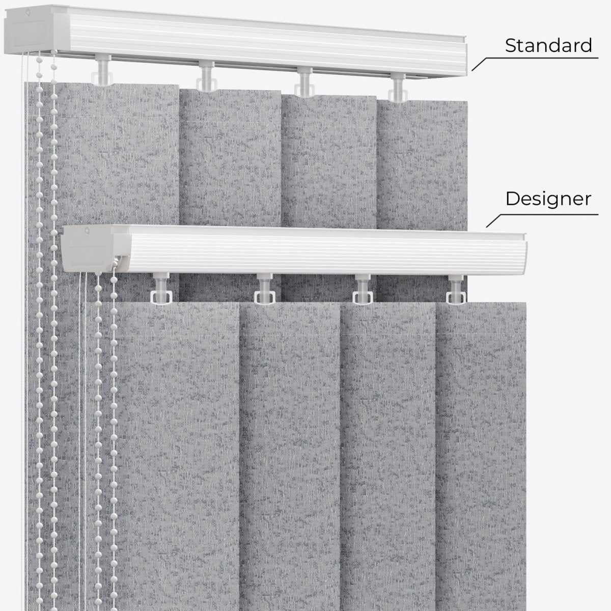Bali Titanic Grey Vertical Blinds - Zen Shades