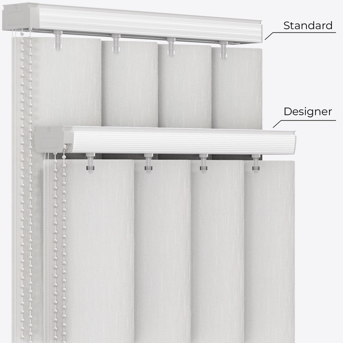 Brooklyn Ice Blackout PVC Vertical Blinds - Zen Shades