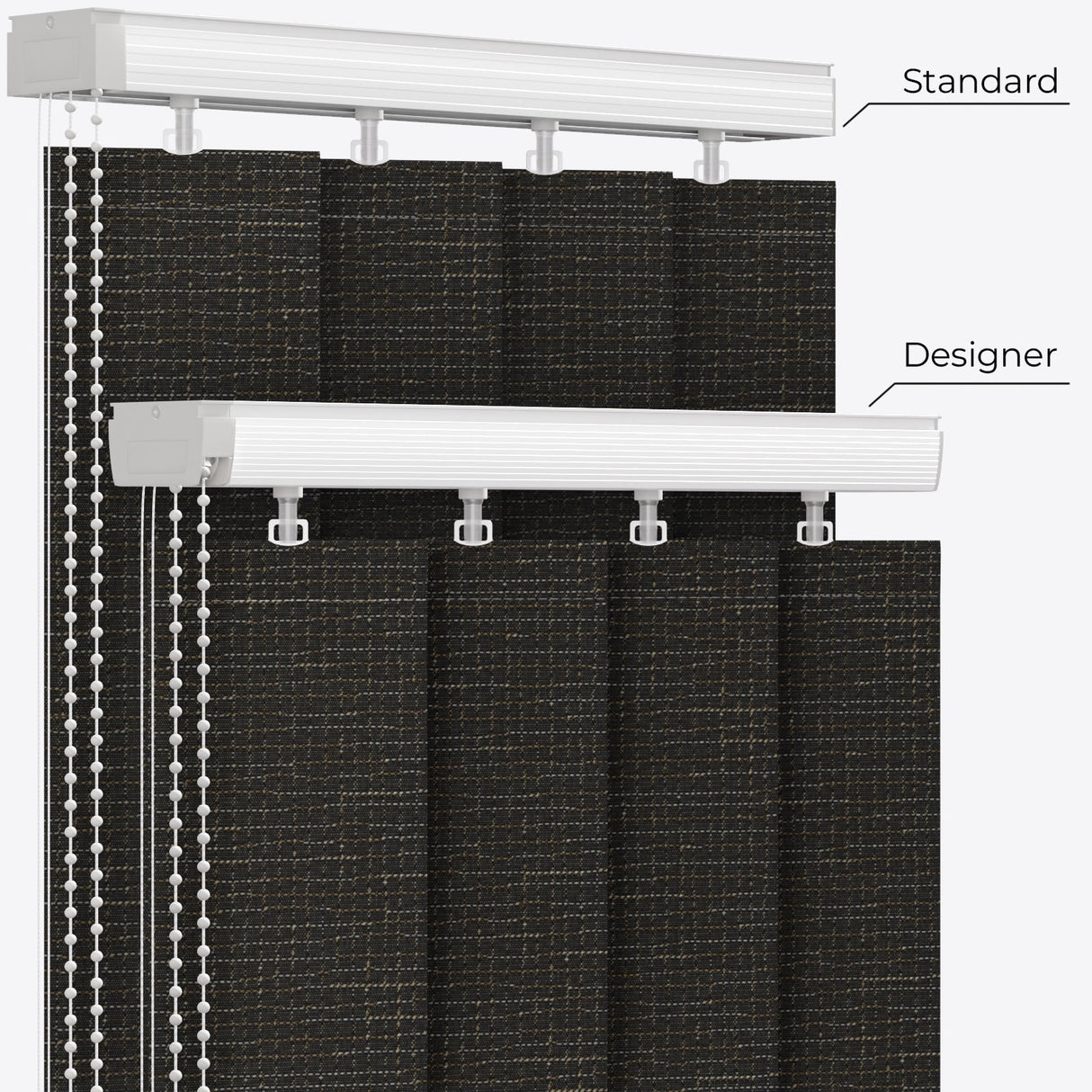 Designo Black Olive Vertical Blinds - Zen Shades