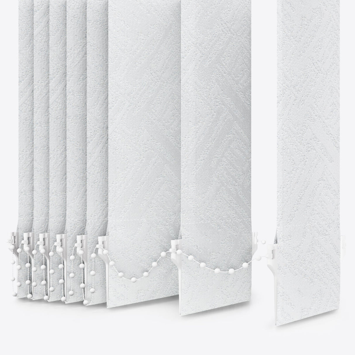 Designo Shadow White Vertical Blinds Replacement Slats - Zen Shades