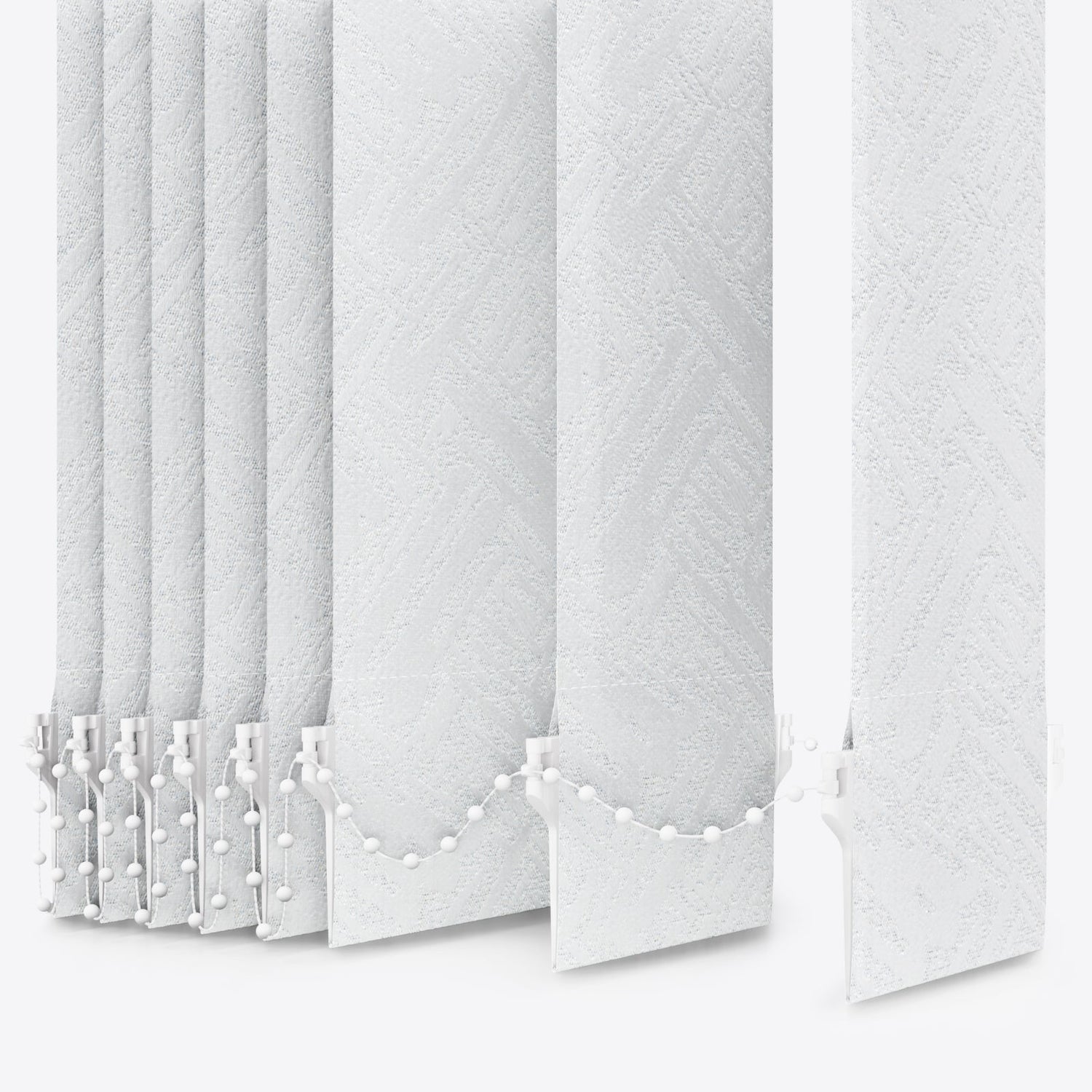 Designo Shadow White Vertical Blinds Replacement Slats - Zen Shades