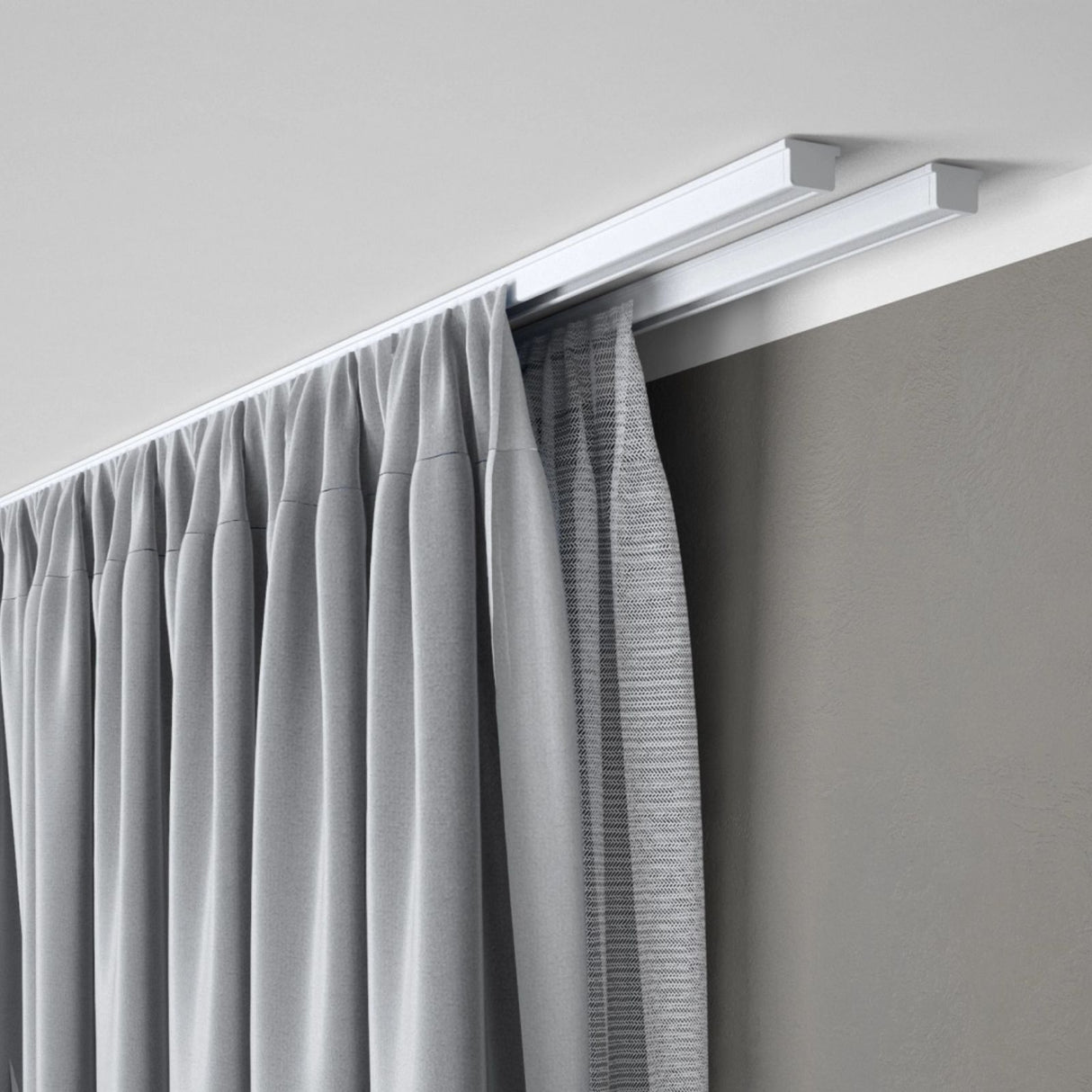 Двойна Алуминиева Релса за пердета и завеси Silent Glide от COLORI