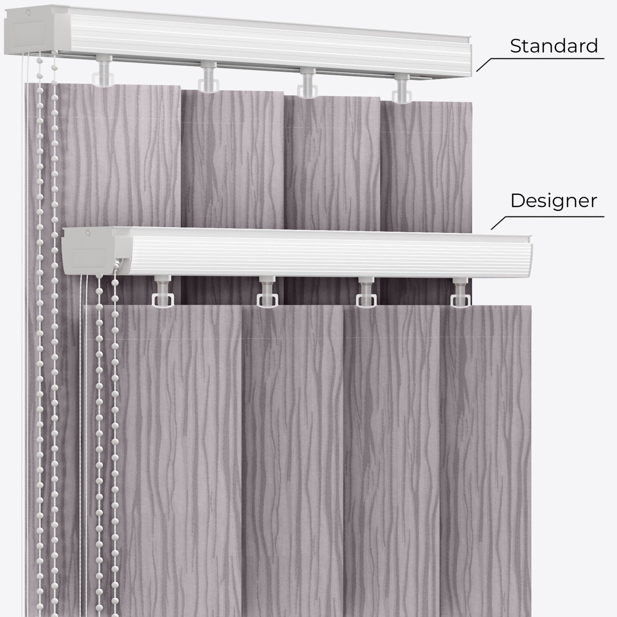 Gabi Gull Grey Vertical Blinds - Zen Shades
