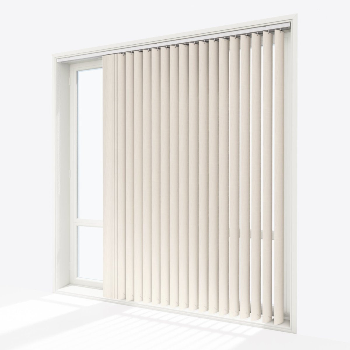 Genova Ivory Satin Blackout PVC Vertical Blinds - Zen Shades