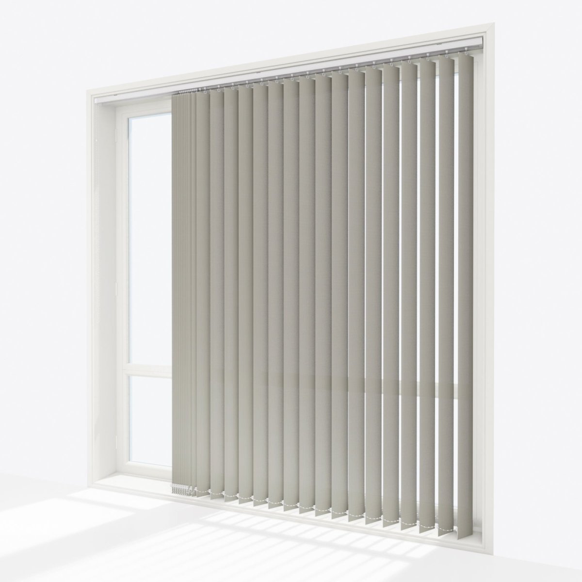 Pencil Stripe Bluish Grey Vertical Blinds Replacement Slats - Zen Shades