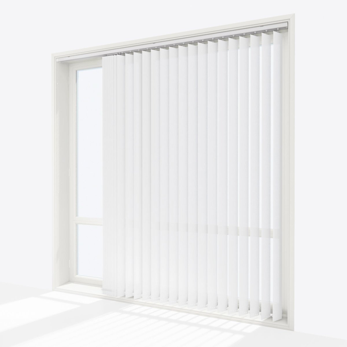 Pencil Stripe Brilliant White Vertical Blinds Replacement Slats - Zen Shades