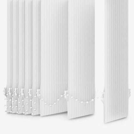 Pencil Stripe Brilliant White Vertical Blinds Replacement Slats - Zen Shades