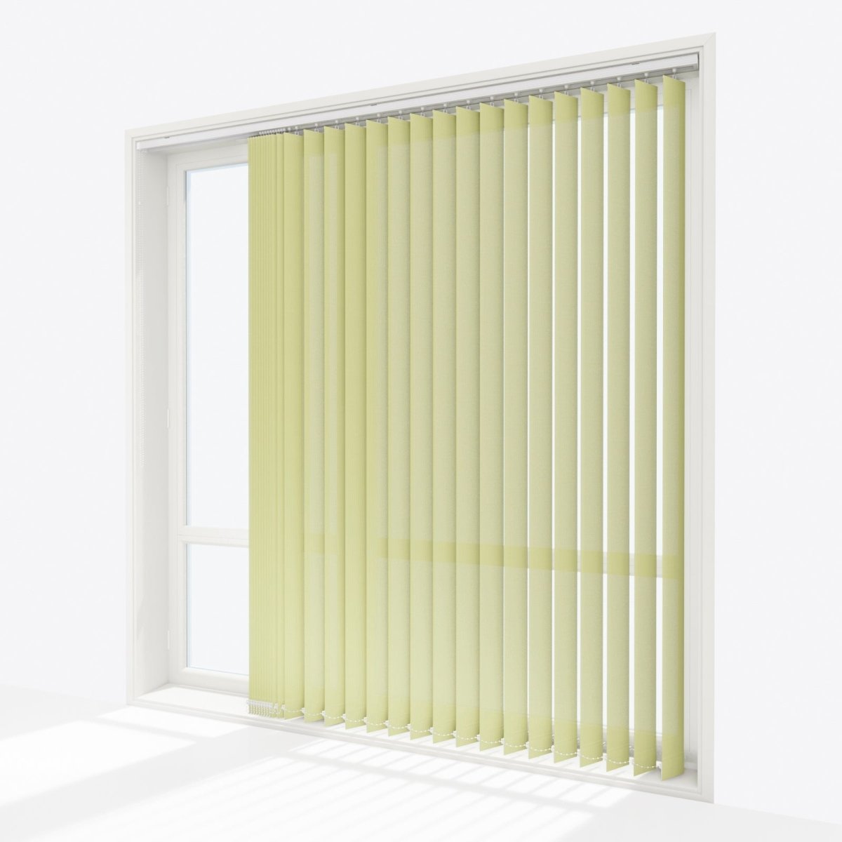 Pencil Stripe Celery Green Vertical Blinds Replacement Slats - Zen Shades