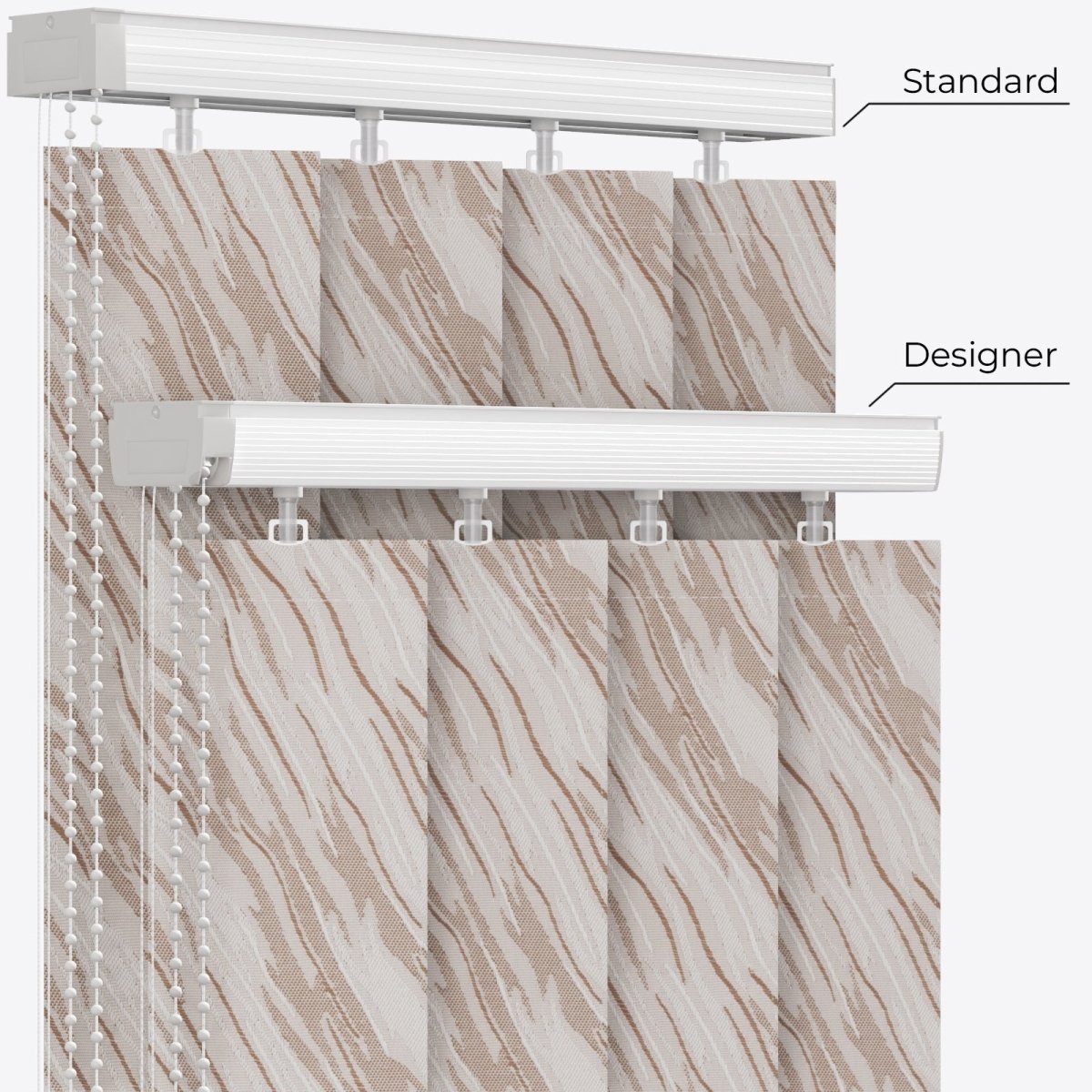 Ray Oxford Tan Vertical Blinds - Zen Shades