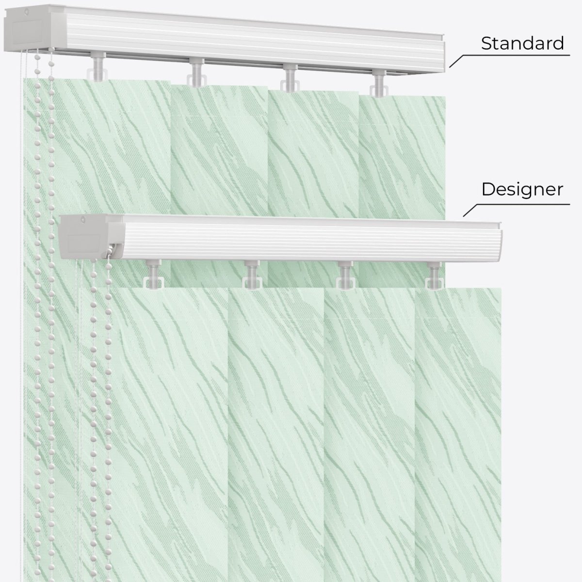 Ray Pallid Green Vertical Blinds - Zen Shades