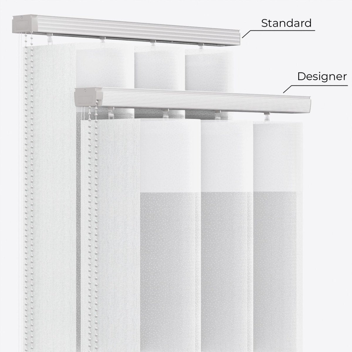 Spotted Brilliant White Day & Night Vertical Sheer 40cm - Zen Shades