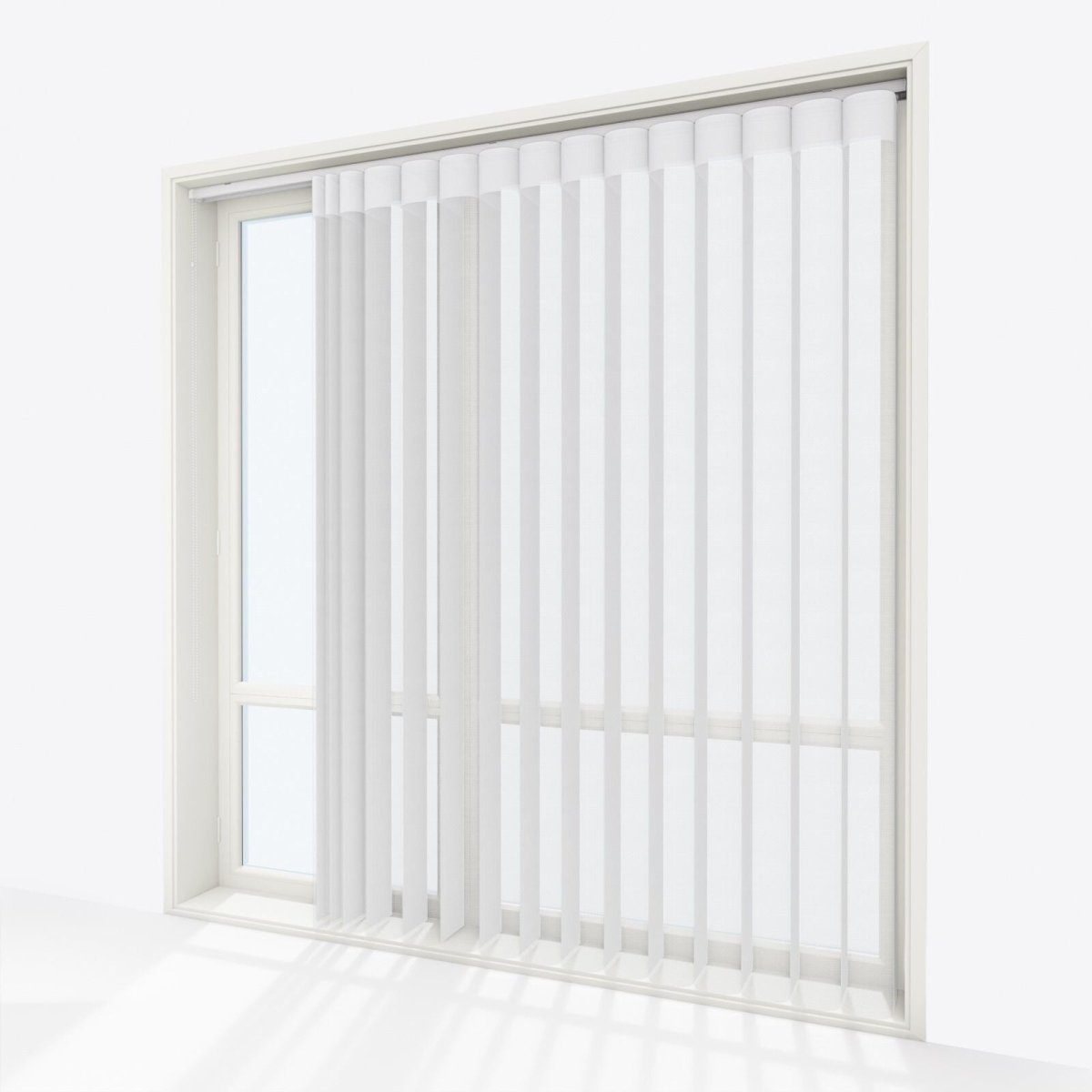 Spotted Brilliant White Day & Night Vertical Sheer 40cm - Zen Shades