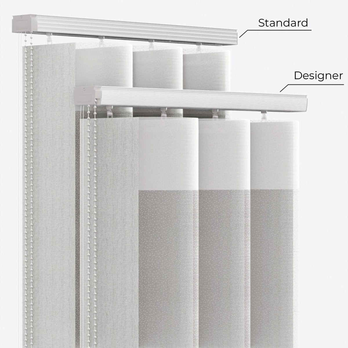 Spotted Flint Gray Day & Night Vertical Sheer 40cm - Zen Shades