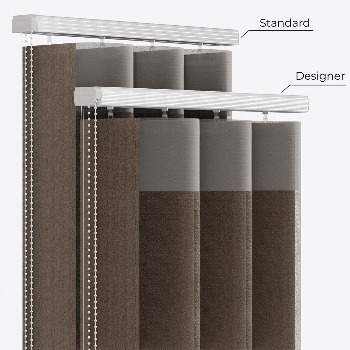 Spotted Obsidian Brown Day & Night Vertical Sheer 40cm - Zen Shades