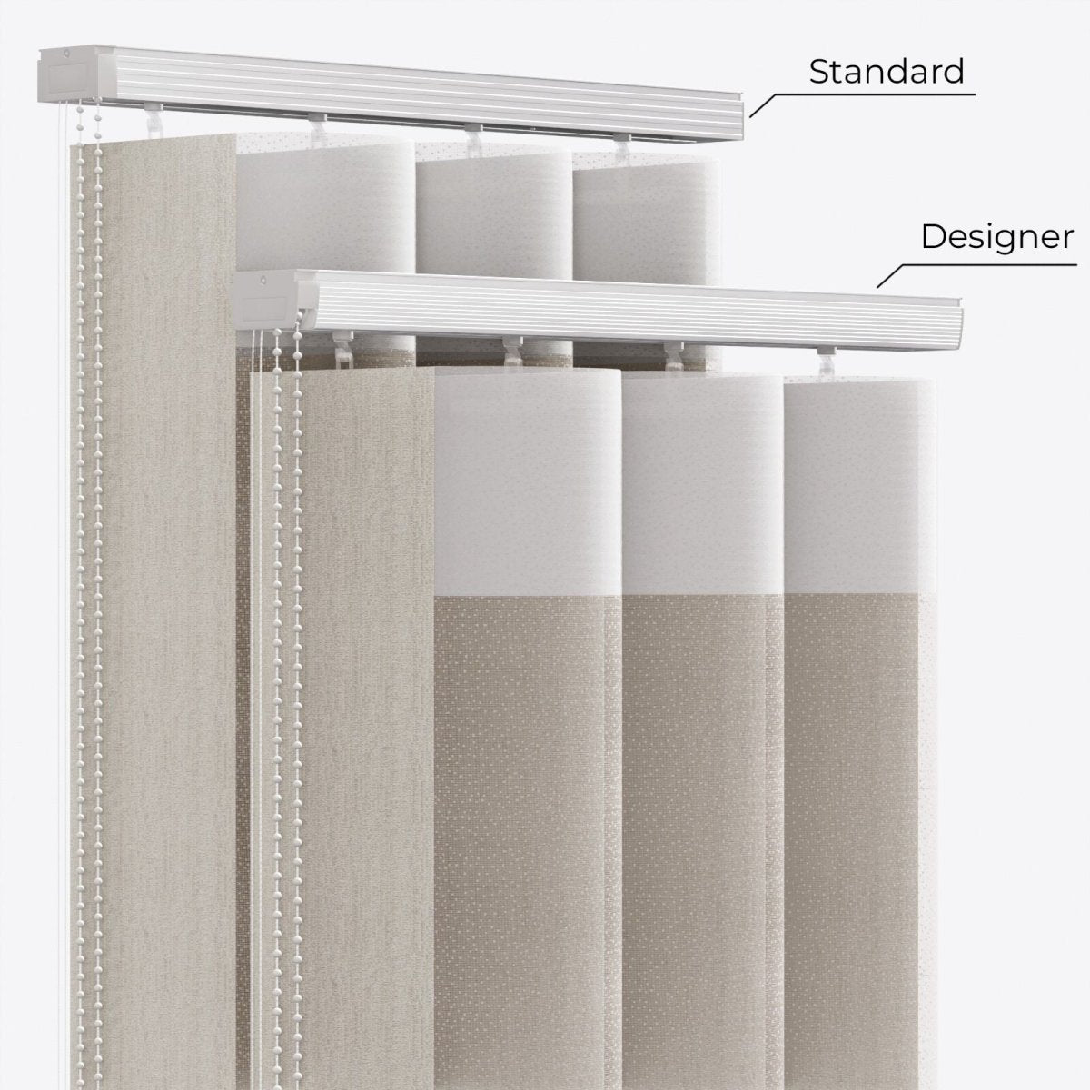 Spotted Silk Grey Day & Night Vertical Sheer 40cm - Zen Shades