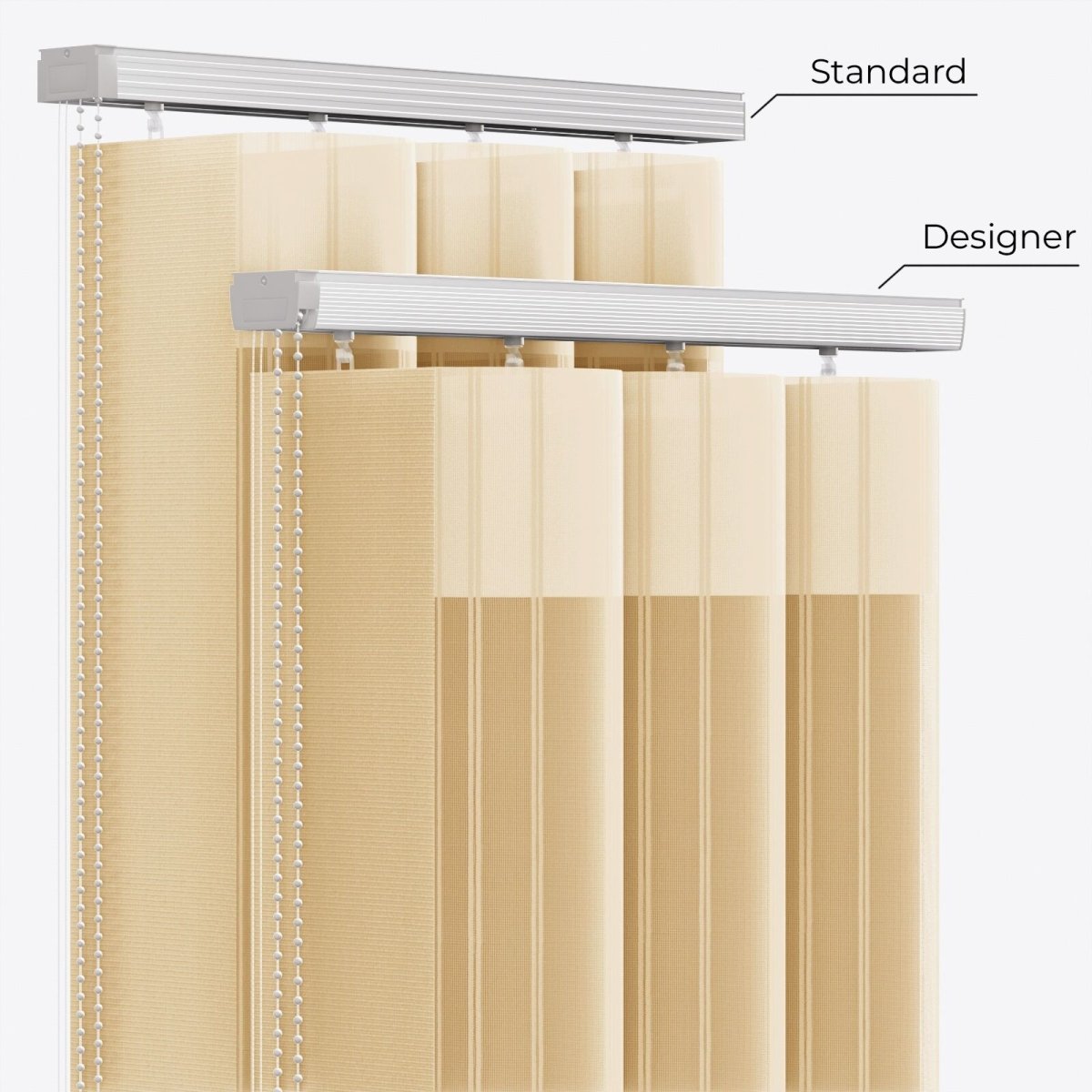 Stripe Honey Peach Day & Night Vertical Sheer 40cm - Zen Shades