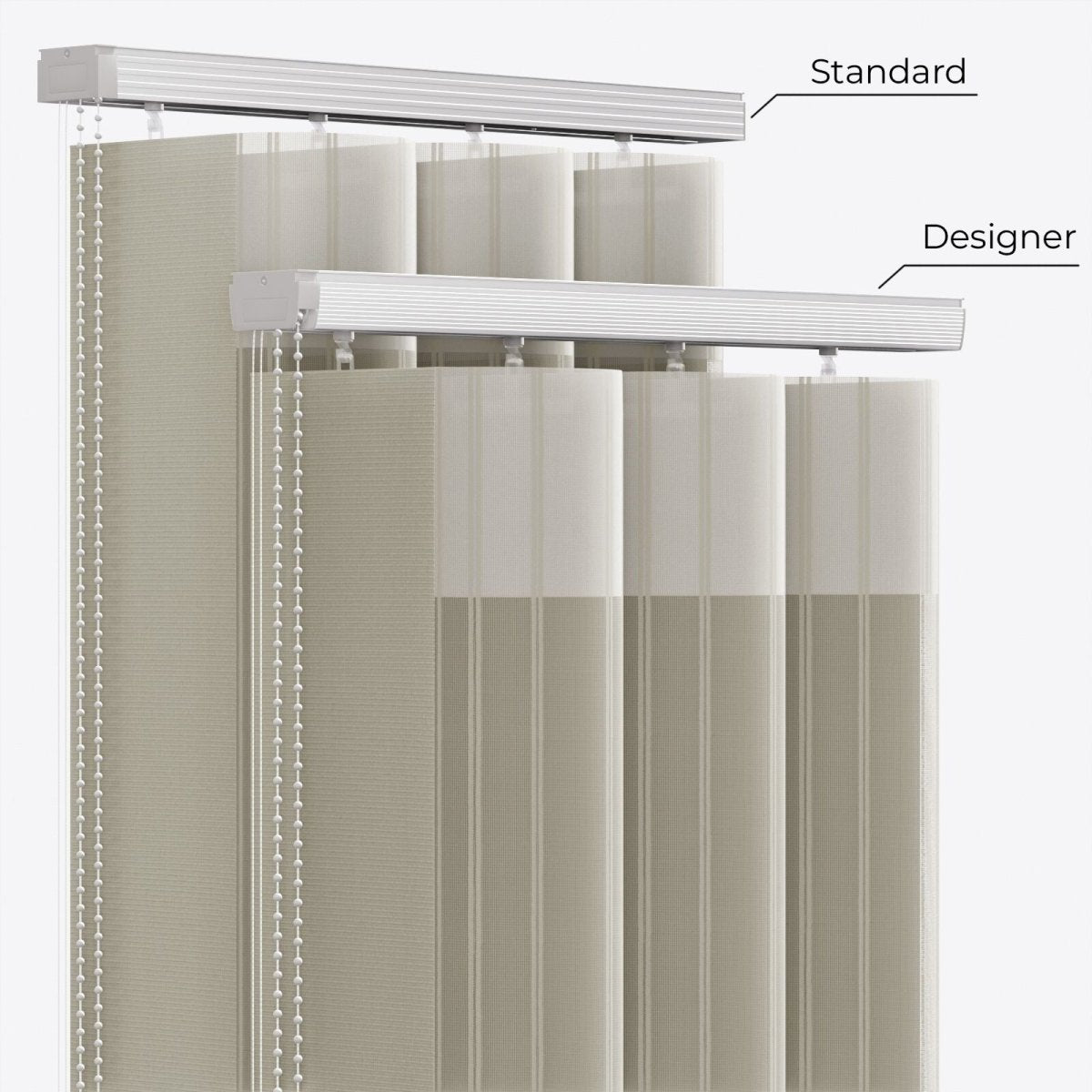 Stripe Matte Olive Day & Night Vertical Sheer 40cm - Zen Shades