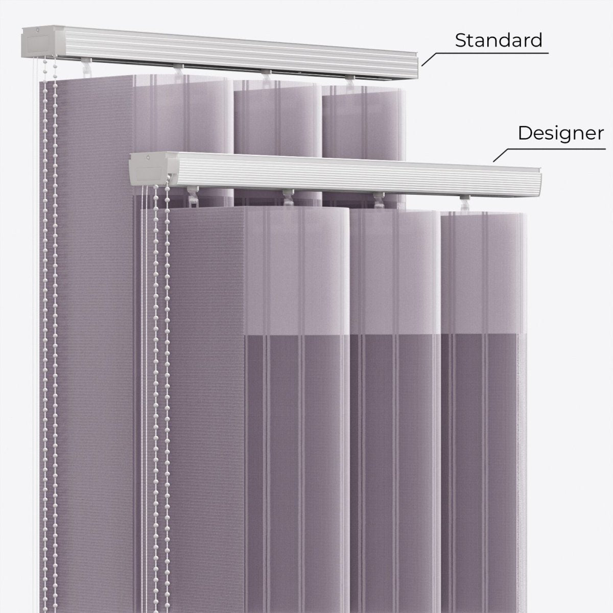 Stripe Sparrow Day & Night Vertical Sheer 40cm - Zen Shades