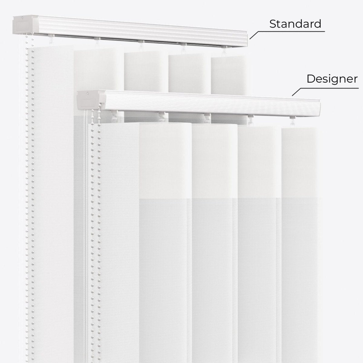 Supreme Brilliant White Day & Night Vertical Sheer 33cm - Zen Shades