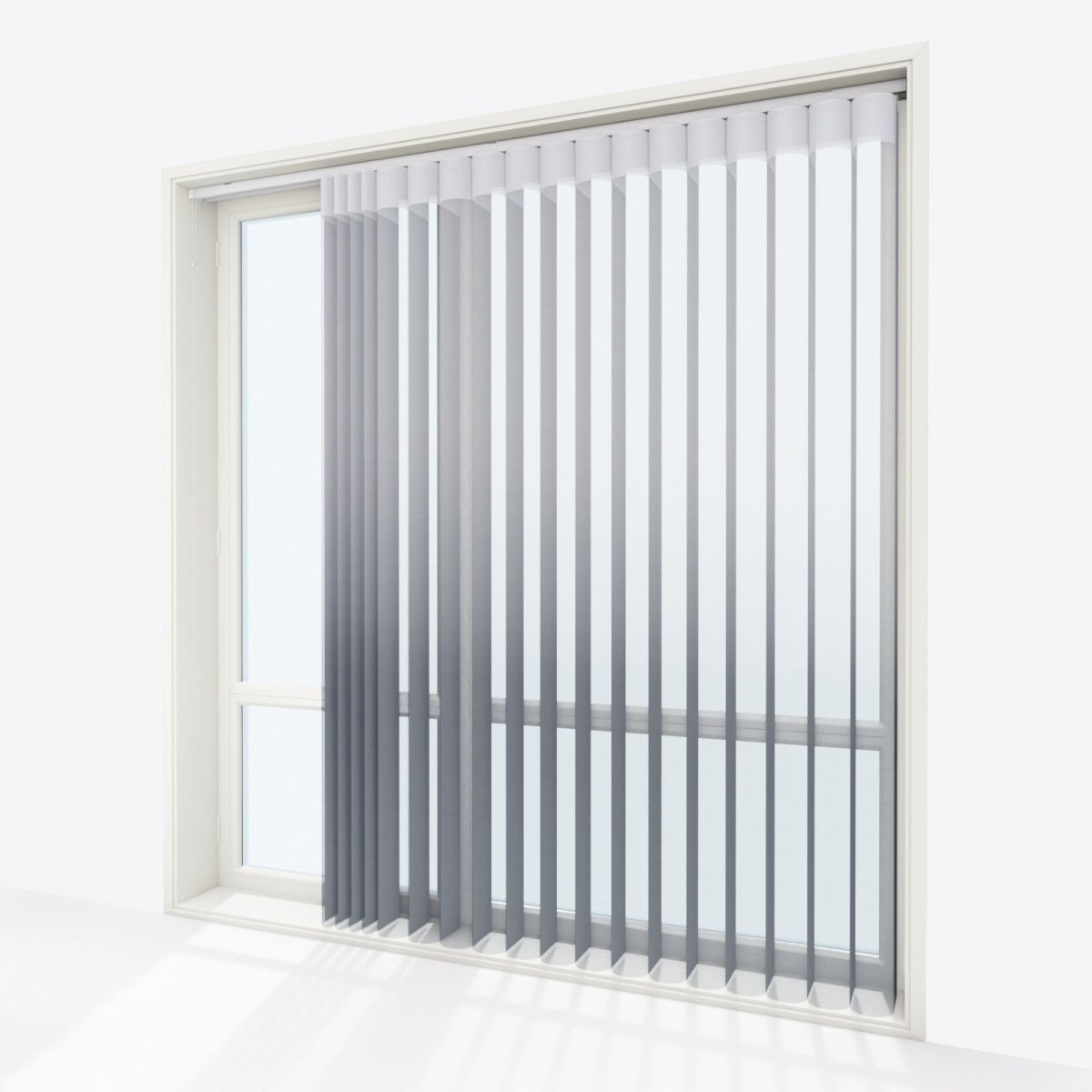 Supreme Light Grey & Slate Grey Day & Night Vertical Sheer 33cm - Zen Shades