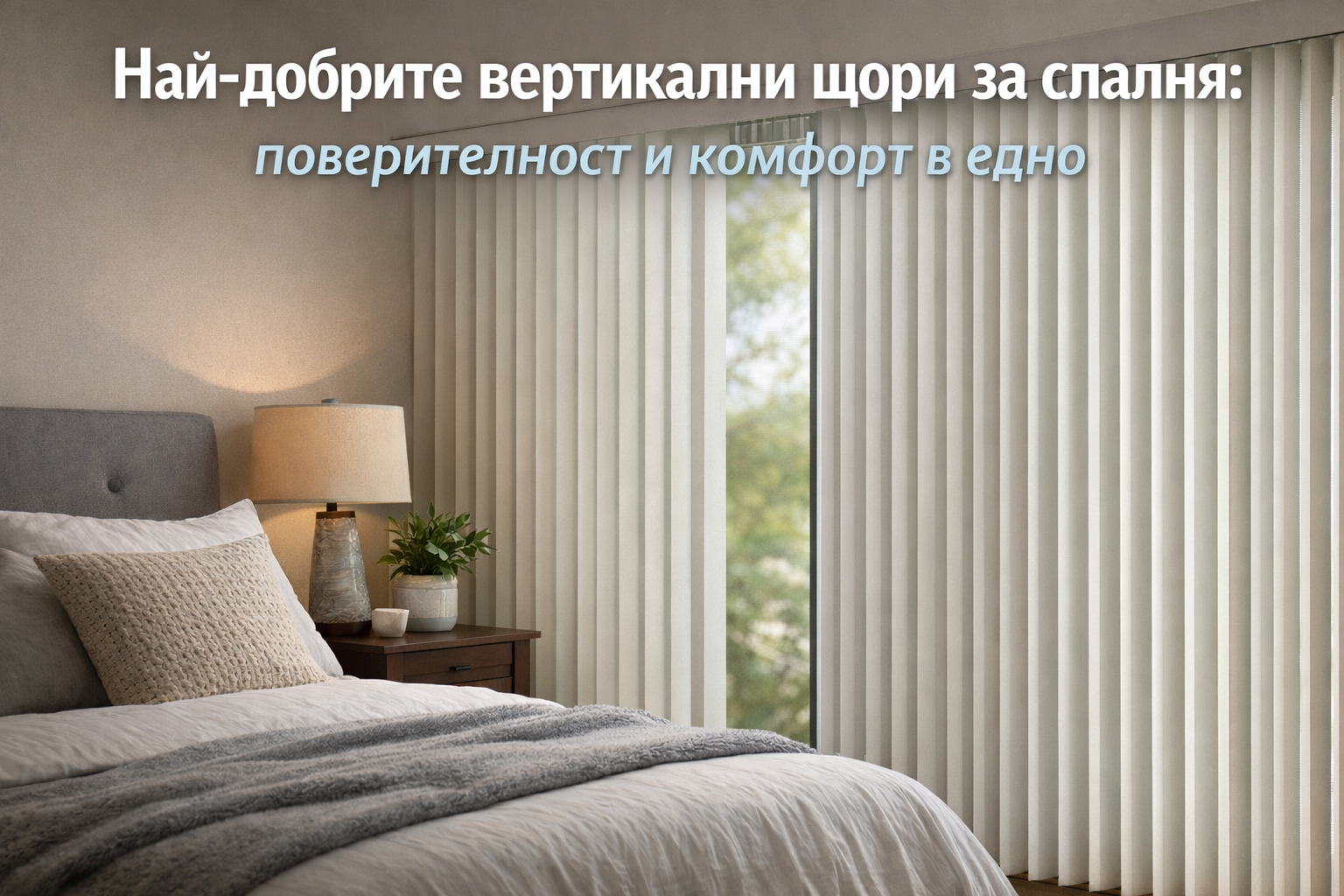 Най-добрите вертикални щори за спалня: поверителност и комфорт в едно