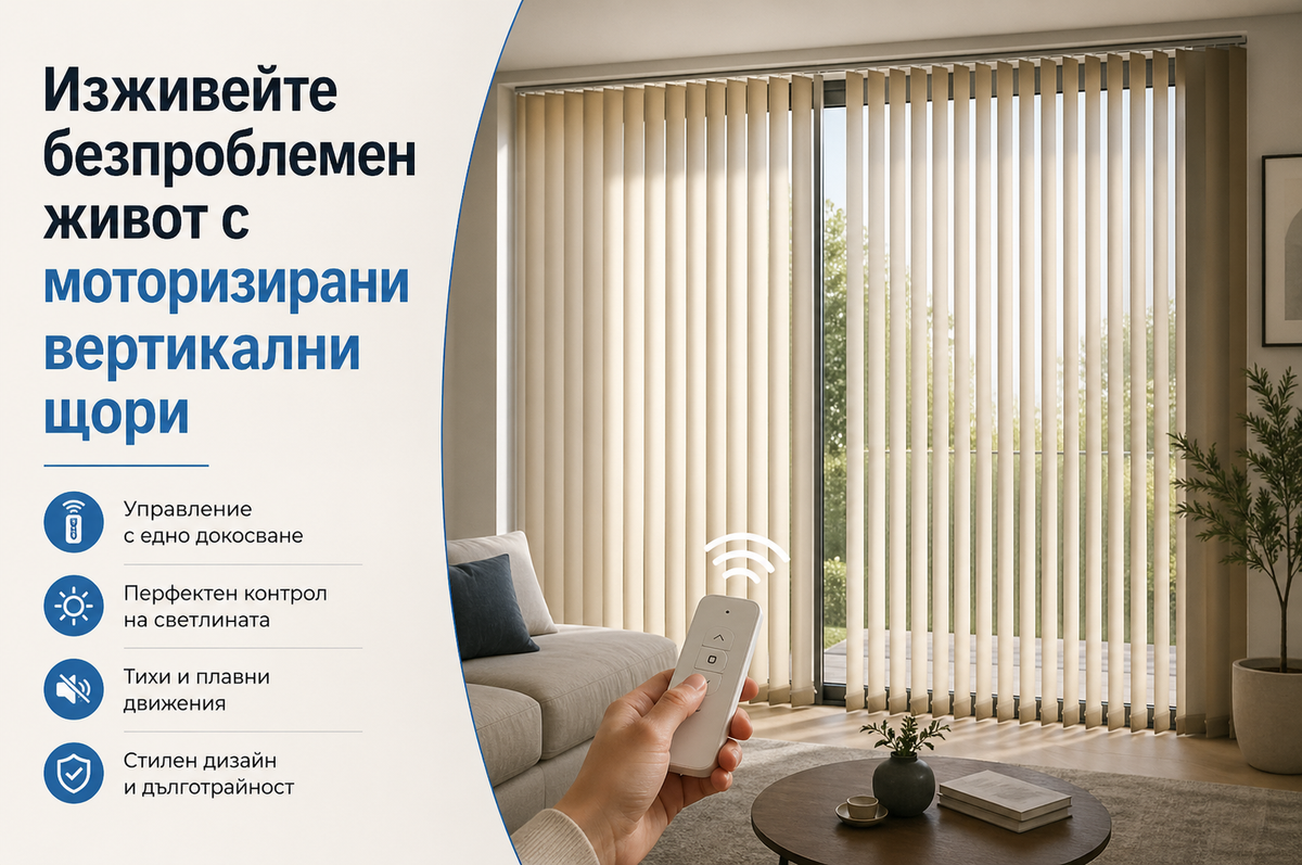 Изживейте безпроблемен живот с моторизирани вертикални щори