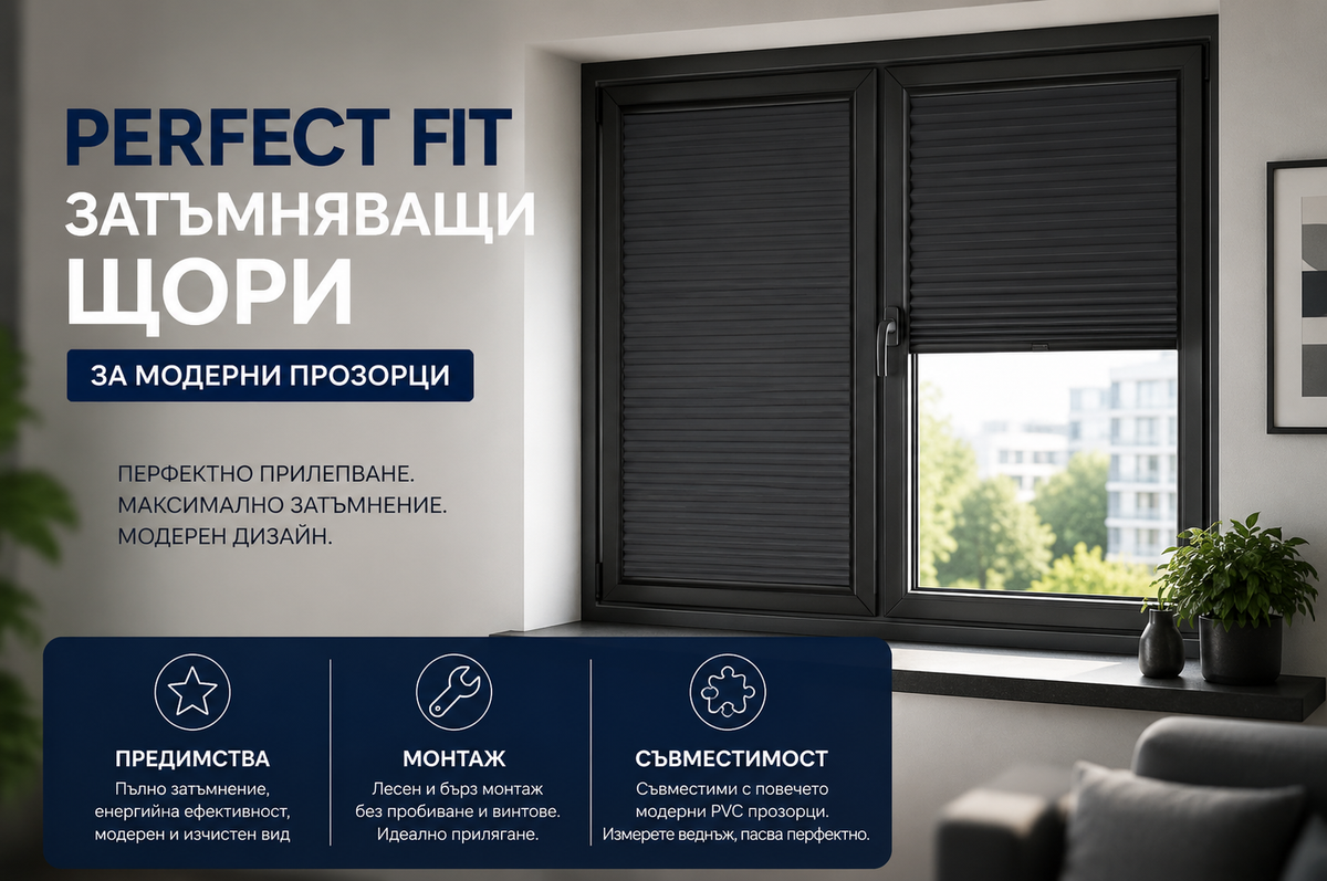 Perfect Fit затъмняващи щори за модерни прозорци – предимства, монтаж и съвместимост
