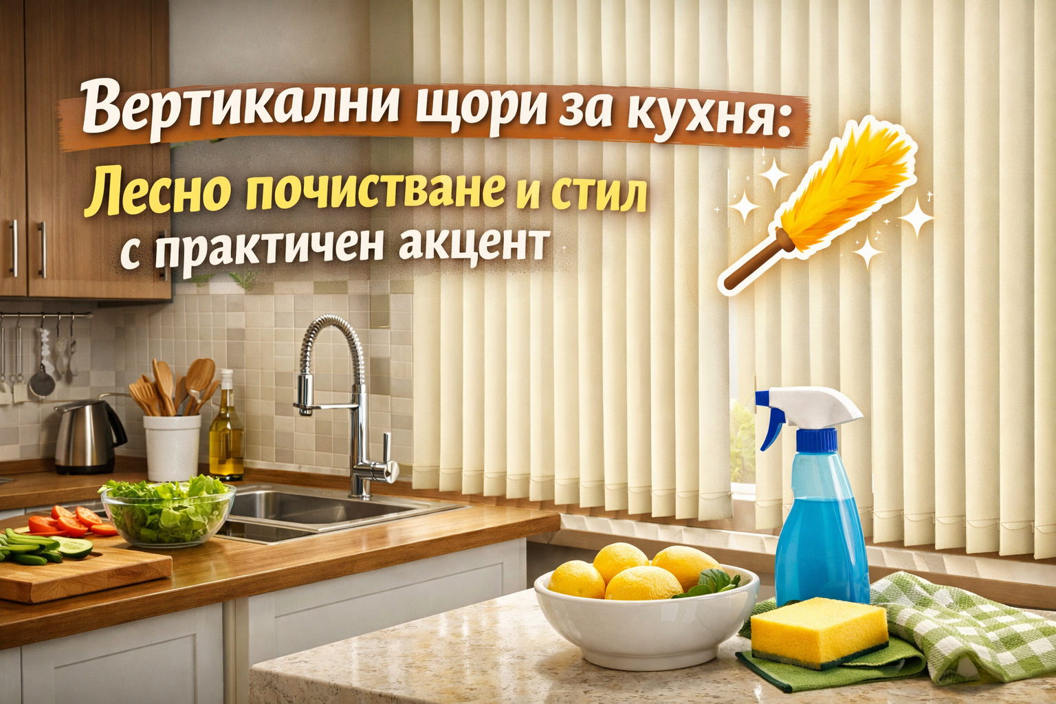 Вертикални щори за кухня Лесно почистване и стил с практичен акцент