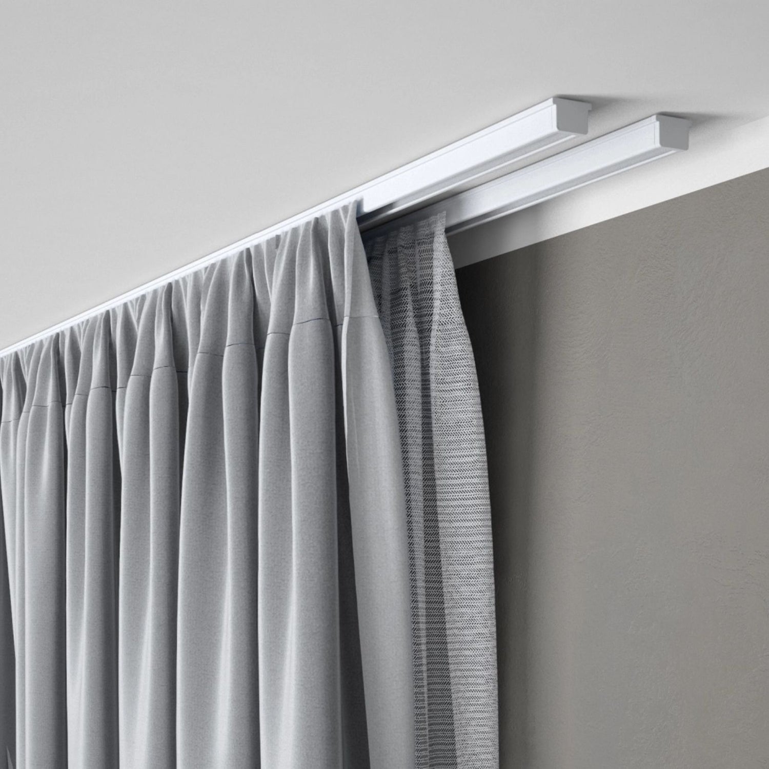 Двойна Алуминиева Релса за пердета и завеси Silent Glide от COLORI