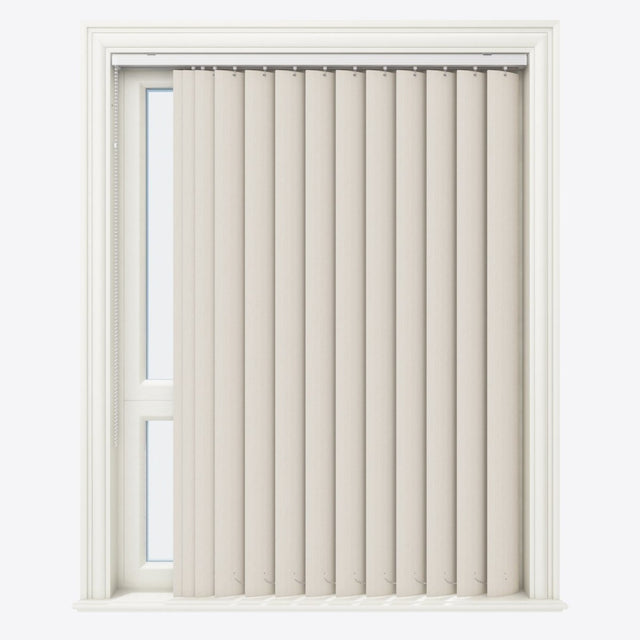 Genebra Ivory Satin Blackout PVC Vertical Blinds - Zen Shades