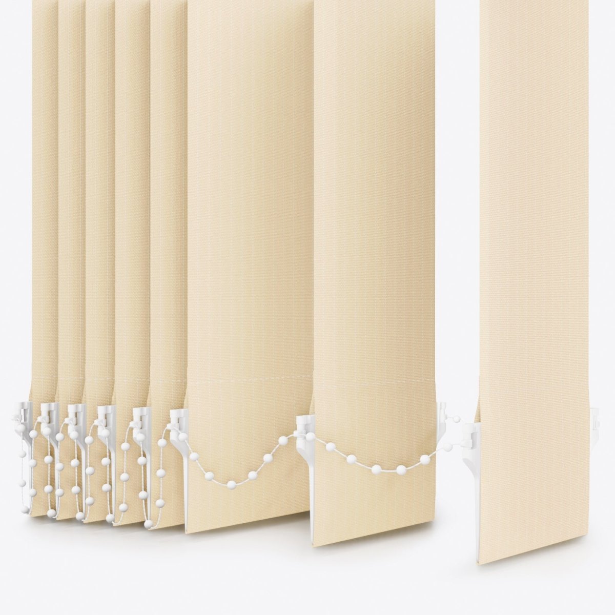Pencil Stripe White Smoke Vertical Blinds Replacement Slats - Zen Shades