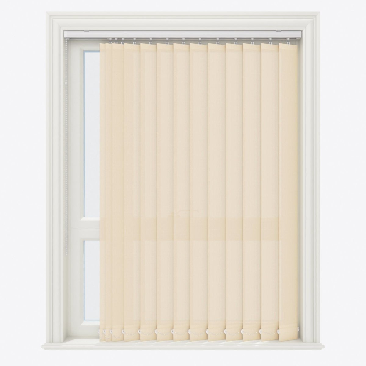 Pencil Stripe White Smoke Vertical Blinds Replacement Slats - Zen Shades